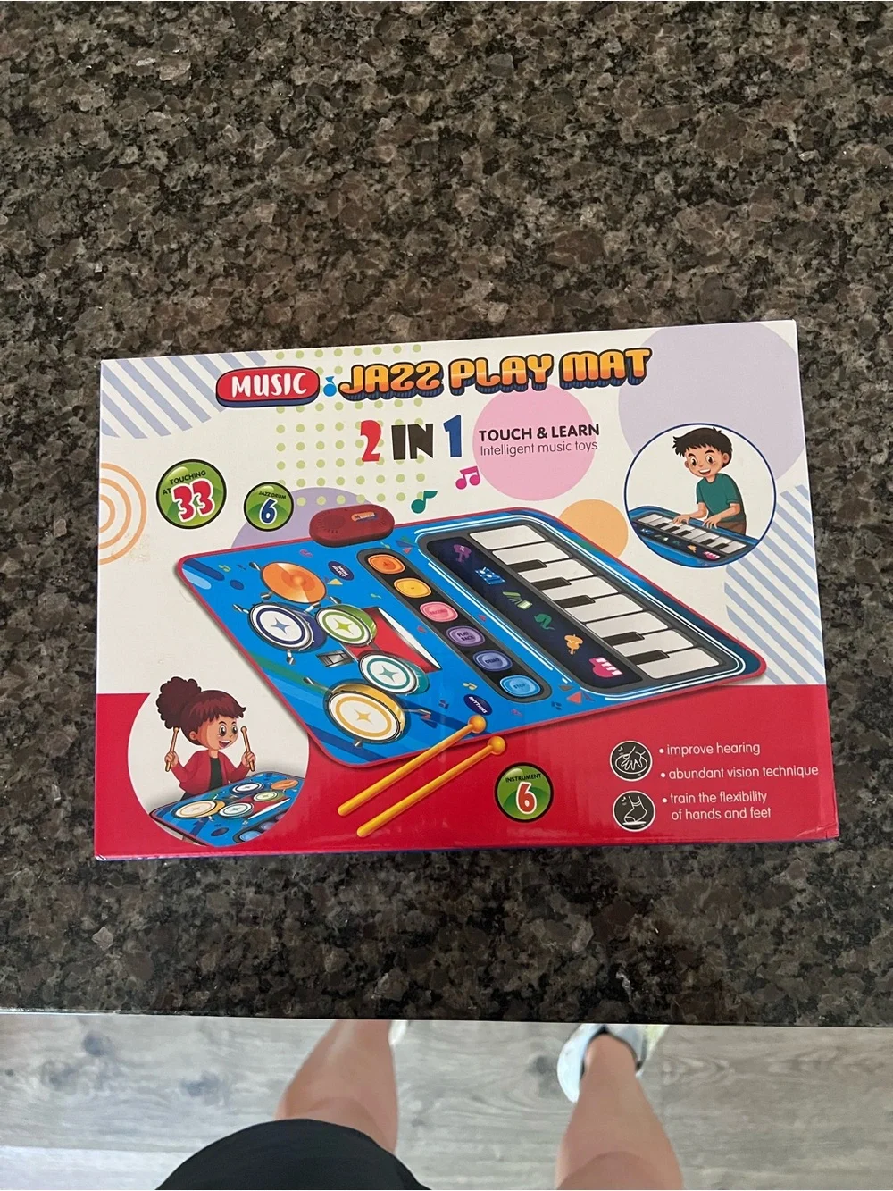 Music Jazz Play Mat 2-in-1 Touch & Learn Kids Toy - Blue
